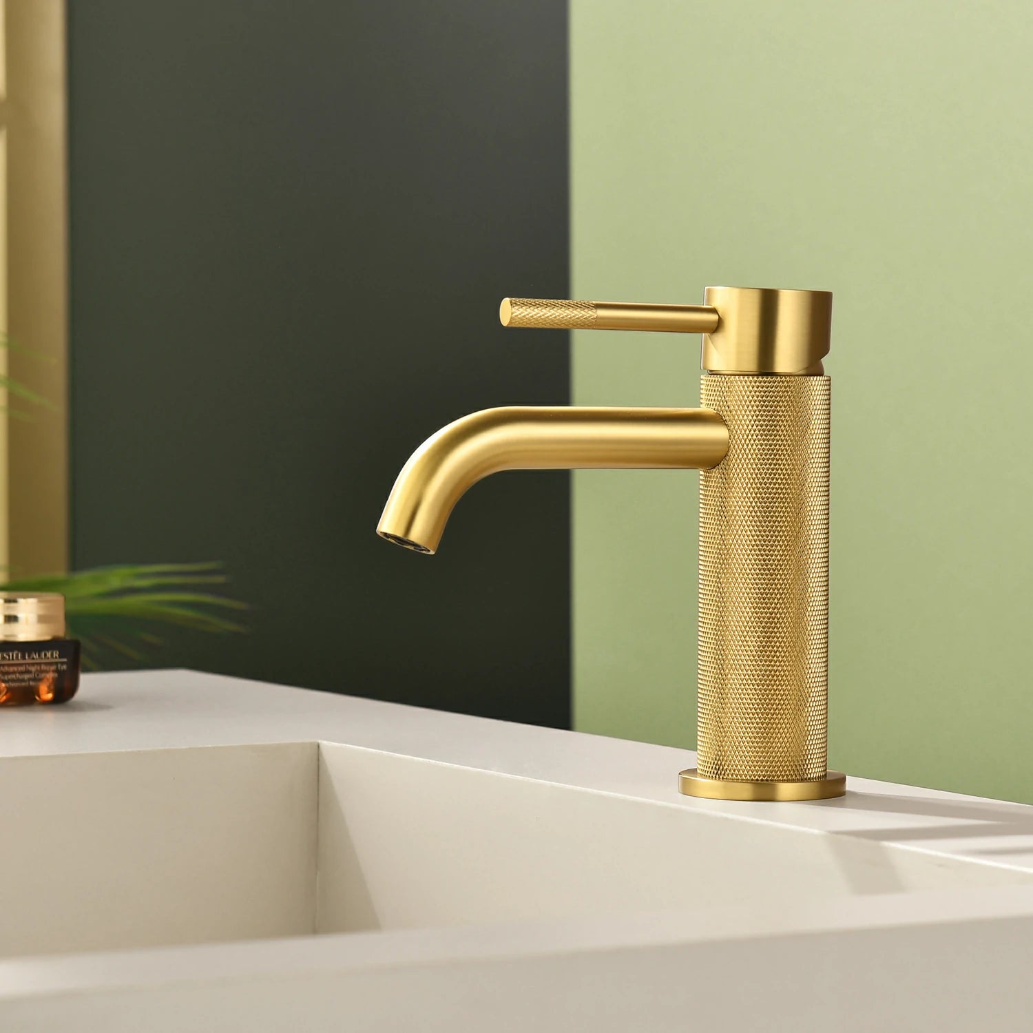 6.5 in. Single-Handle Single-Hole Bathroom Faucet with Drain in Brushed Gold/Brushed Nickel/Matte Black