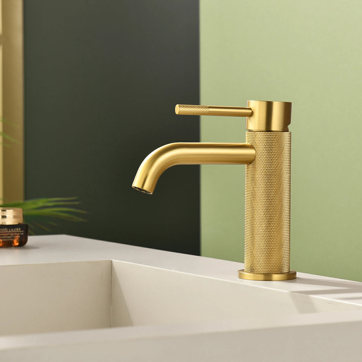 6.5 in. Single-Handle Single-Hole Bathroom Faucet with Drain in Brushed Gold/Brushed Nickel/Matte Black