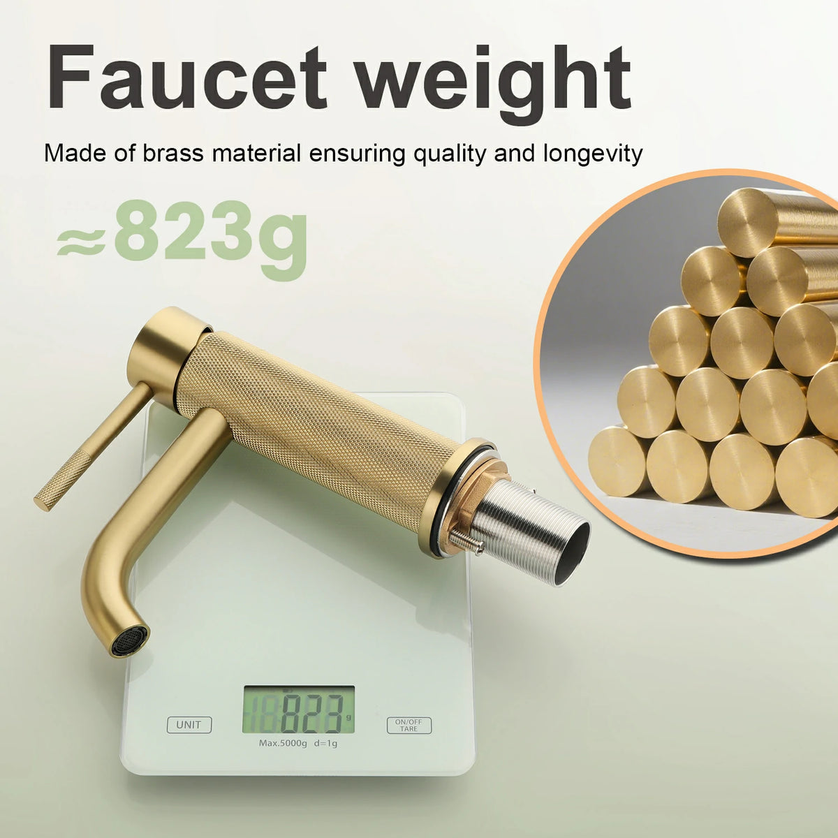 6.5 in. Single-Handle Single-Hole Bathroom Faucet with Drain in Brushed Gold/Brushed Nickel/Matte Black