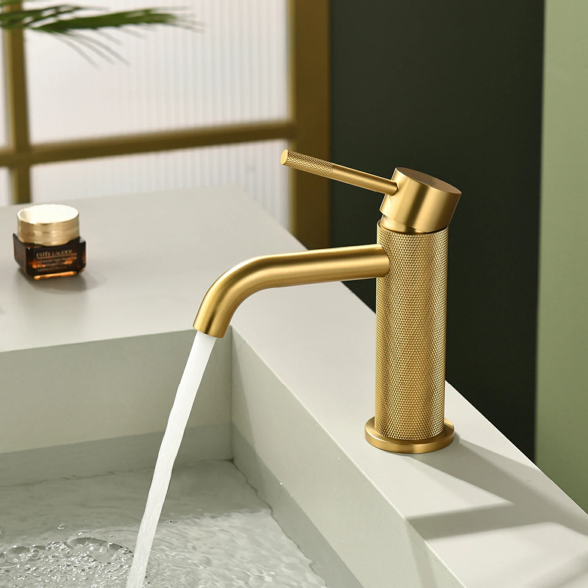 6.5 in. Single-Handle Single-Hole Bathroom Faucet with Drain in Brushed Gold/Brushed Nickel/Matte Black