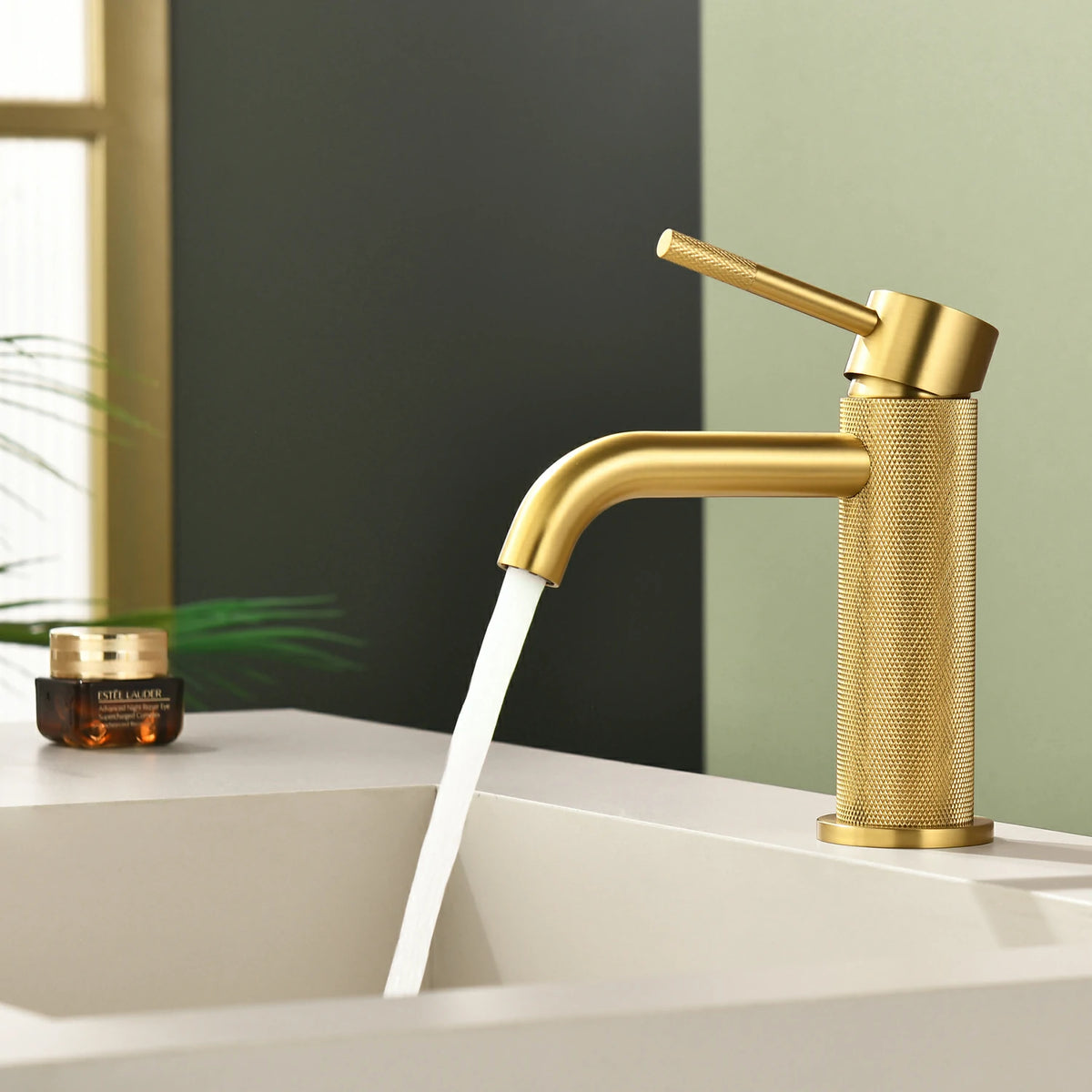 6.5 in. Single-Handle Single-Hole Bathroom Faucet with Drain in Brushed Gold/Brushed Nickel/Matte Black