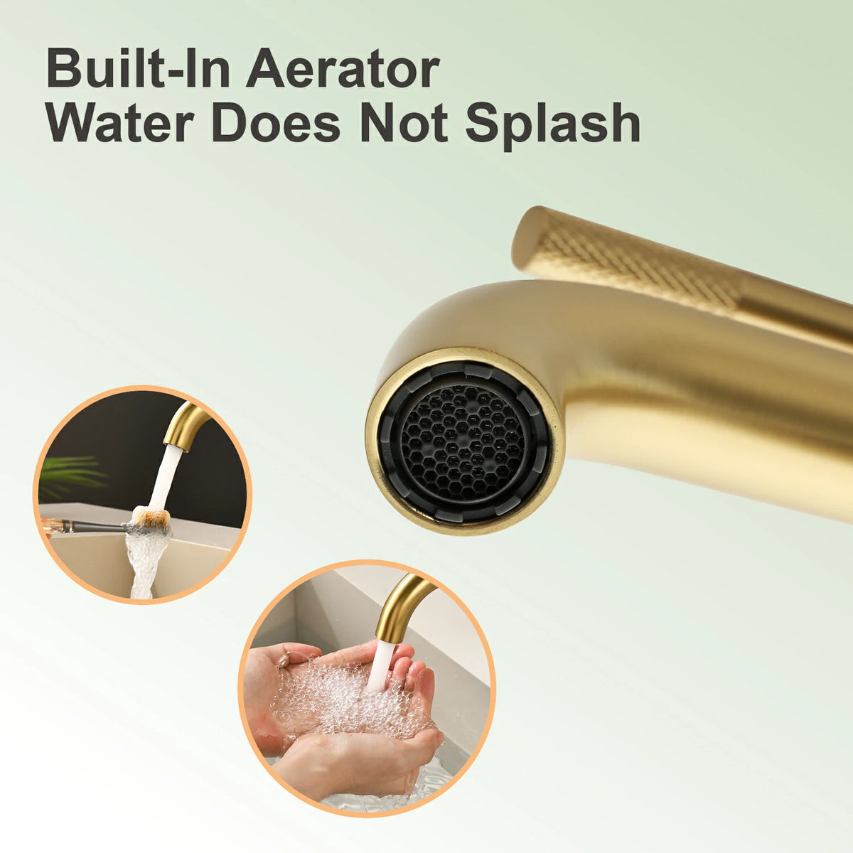 6.5 in. Single-Handle Single-Hole Bathroom Faucet with Drain in Brushed Gold/Brushed Nickel/Matte Black