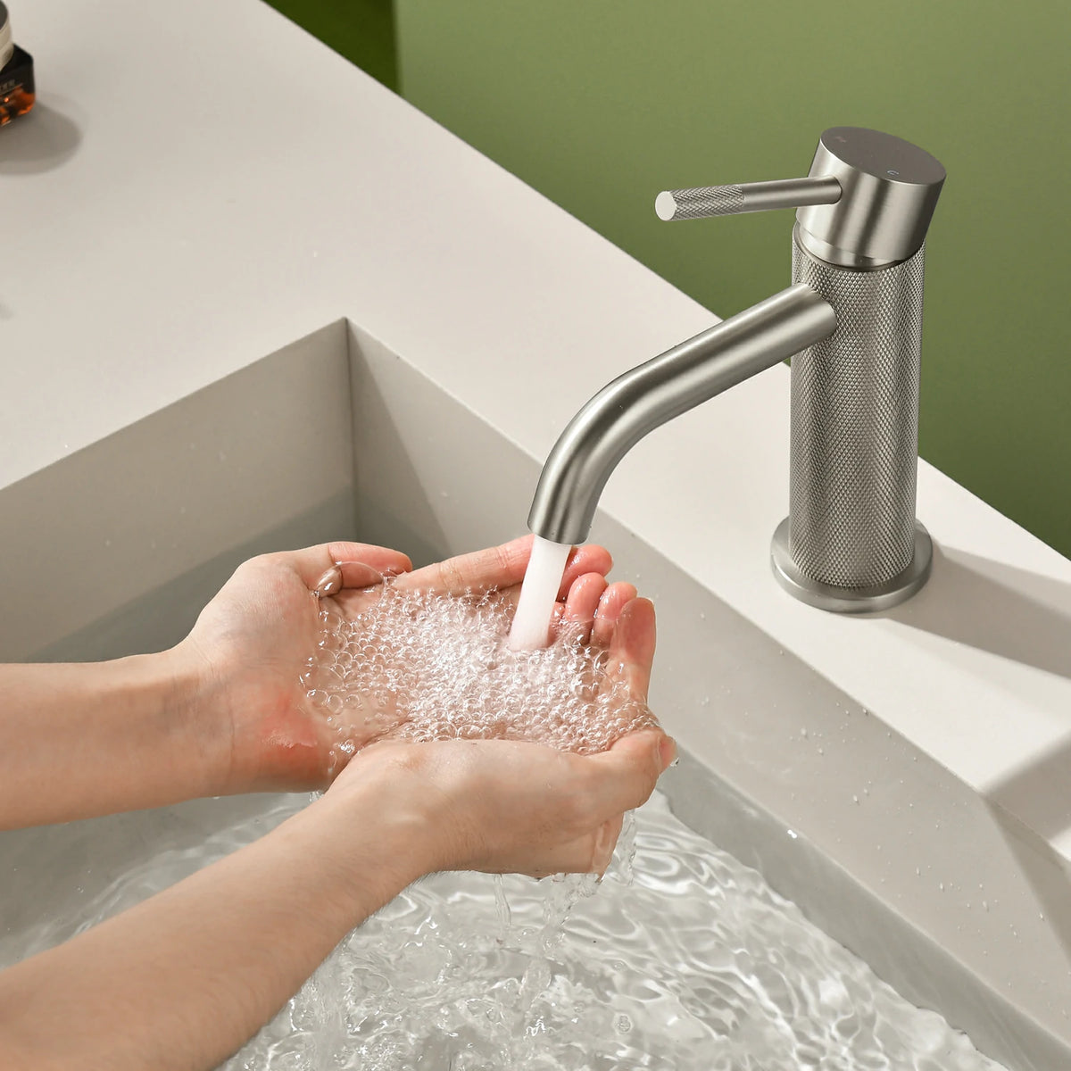 6.5 in. Single-Handle Single-Hole Bathroom Faucet with Drain in Brushed Gold/Brushed Nickel/Matte Black