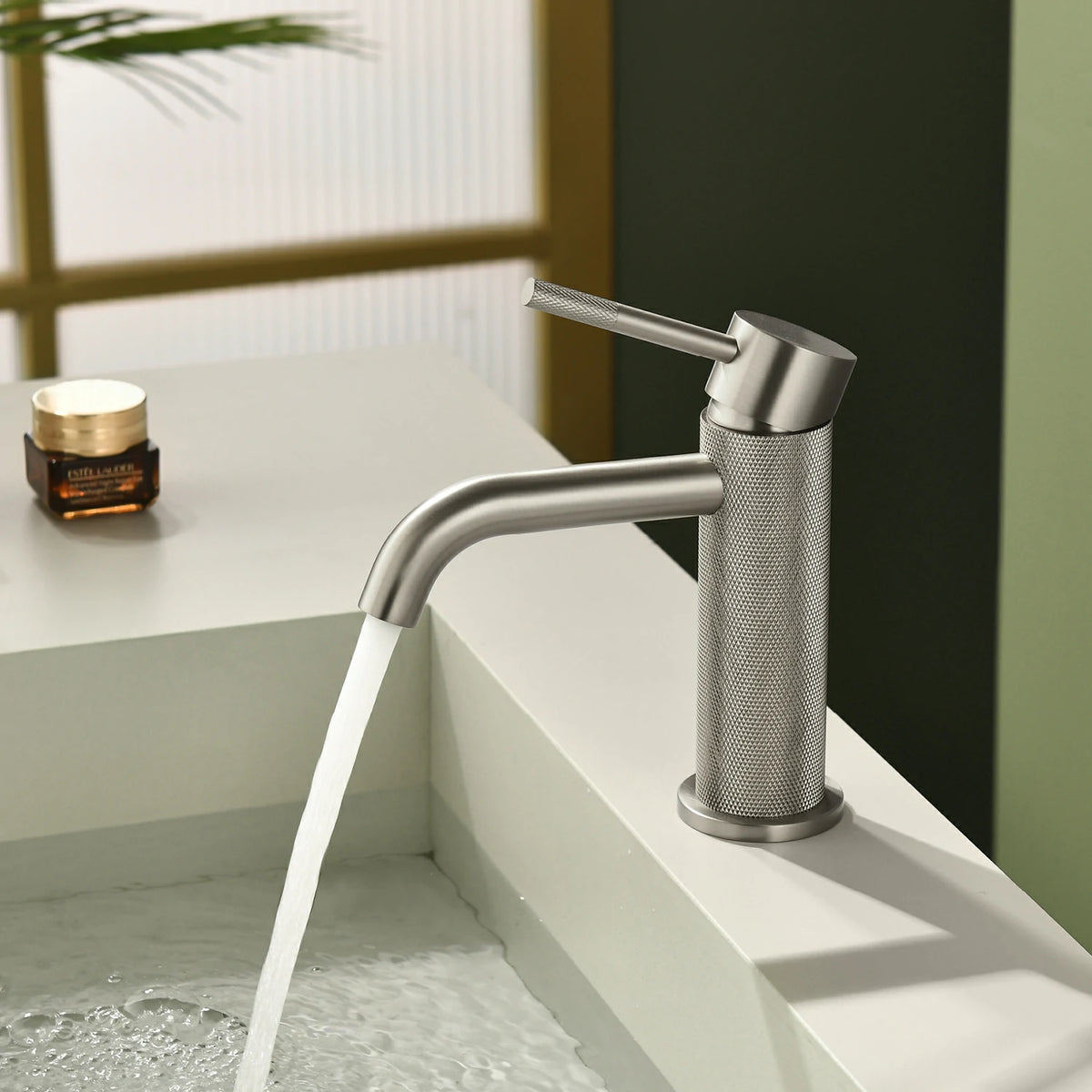 6.5 in. Single-Handle Single-Hole Bathroom Faucet with Drain in Brushed Gold/Brushed Nickel/Matte Black