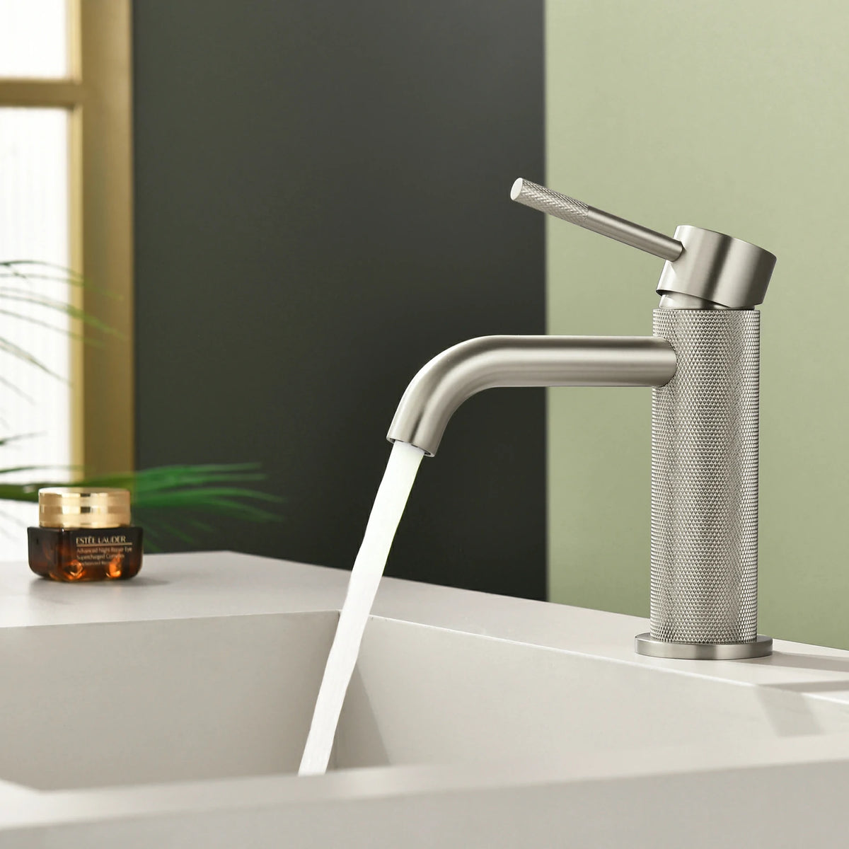 6.5 in. Single-Handle Single-Hole Bathroom Faucet with Drain in Brushed Gold/Brushed Nickel/Matte Black