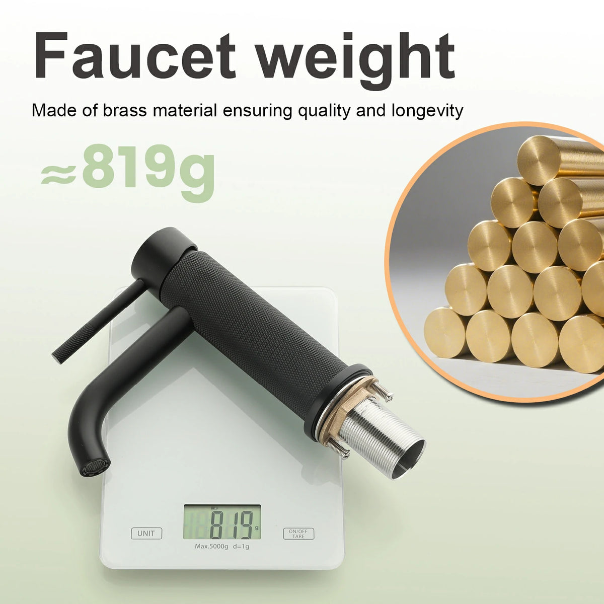 6.5 in. Single-Handle Single-Hole Bathroom Faucet with Drain in Brushed Gold/Brushed Nickel/Matte Black
