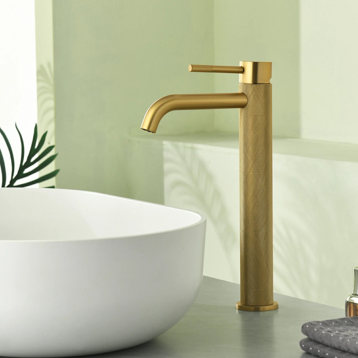 12.4 in. Tall Single-Handle Bathroom Faucet with Drain in Brushed Gold/Brushed Nickel/Matte Black