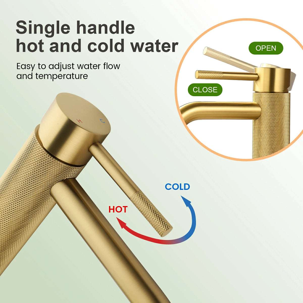 12.4 in. Tall Single-Handle Bathroom Faucet with Drain in Brushed Gold/Brushed Nickel/Matte Black