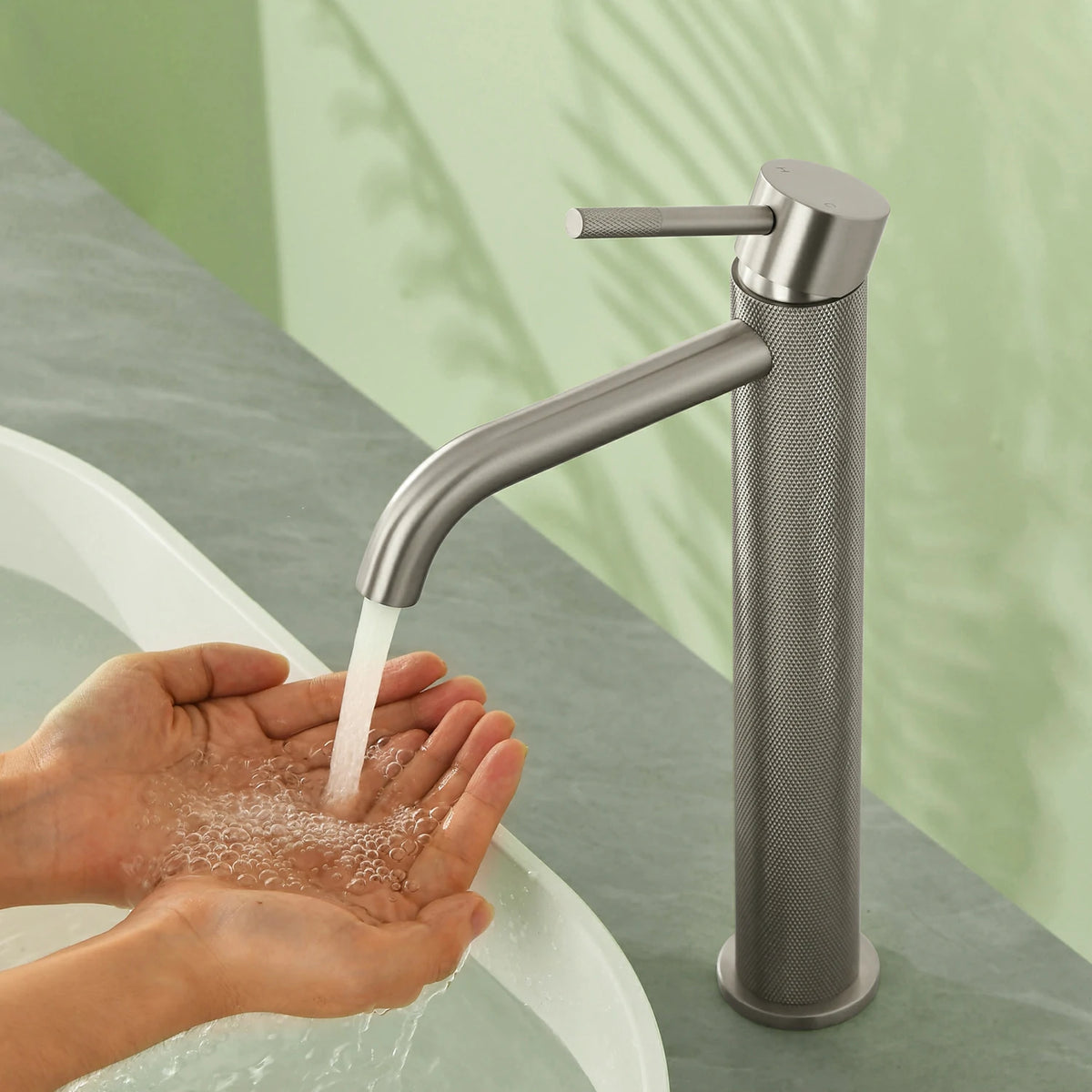 12.4 in. Tall Single-Handle Bathroom Faucet with Drain in Brushed Gold/Brushed Nickel/Matte Black