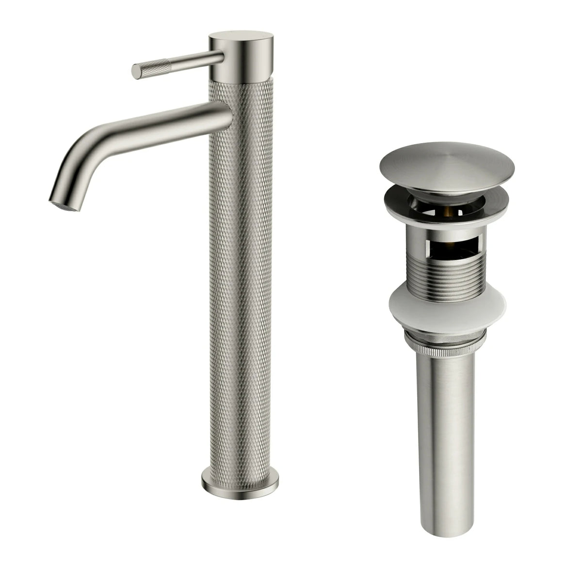12.4 in. Tall Single-Handle Bathroom Faucet with Drain in Brushed Gold/Brushed Nickel/Matte Black