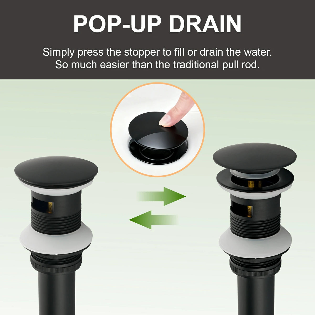 12.4 in. Tall Single-Handle Bathroom Faucet with Drain in Brushed Gold/Brushed Nickel/Matte Black