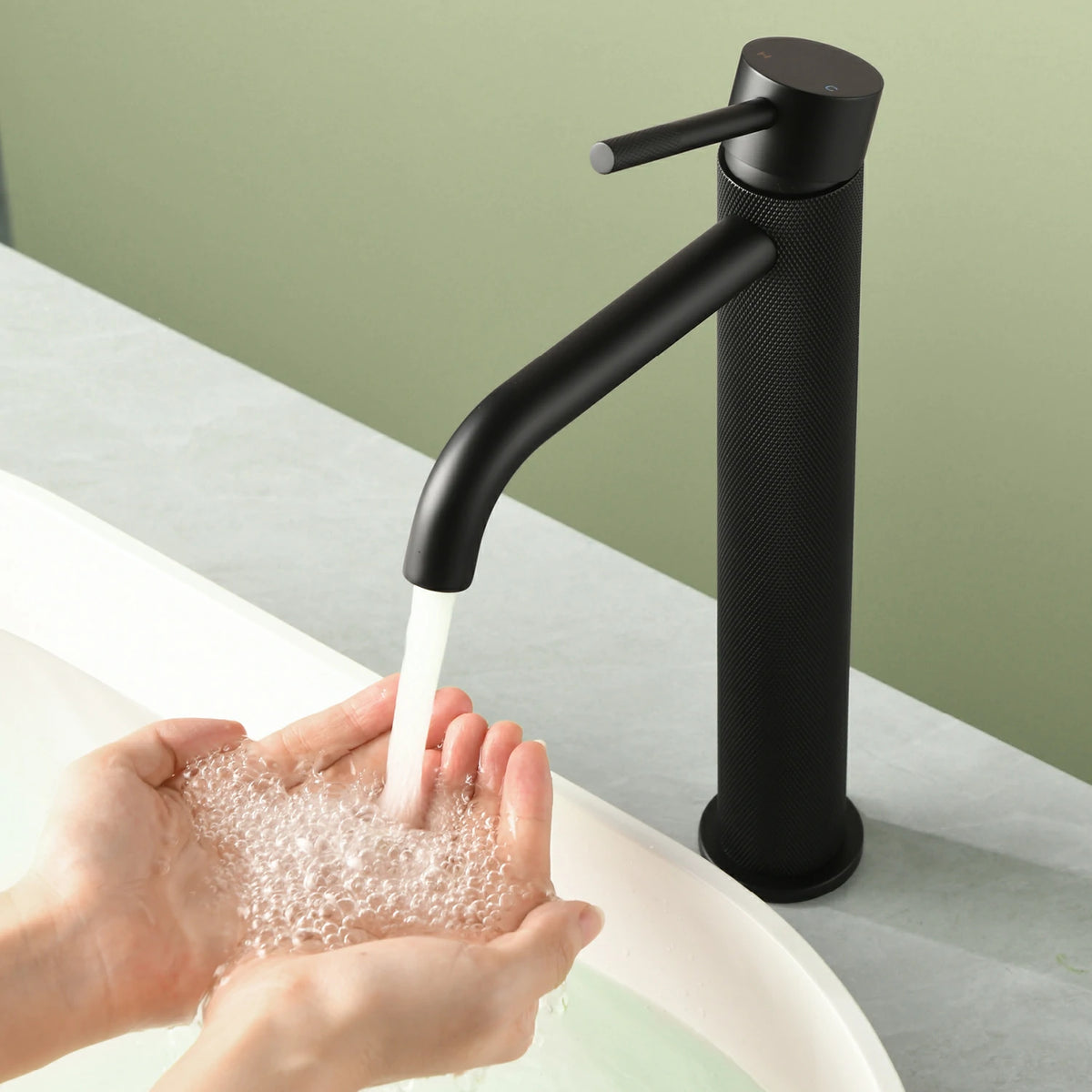 12.4 in. Tall Single-Handle Bathroom Faucet with Drain in Brushed Gold/Brushed Nickel/Matte Black