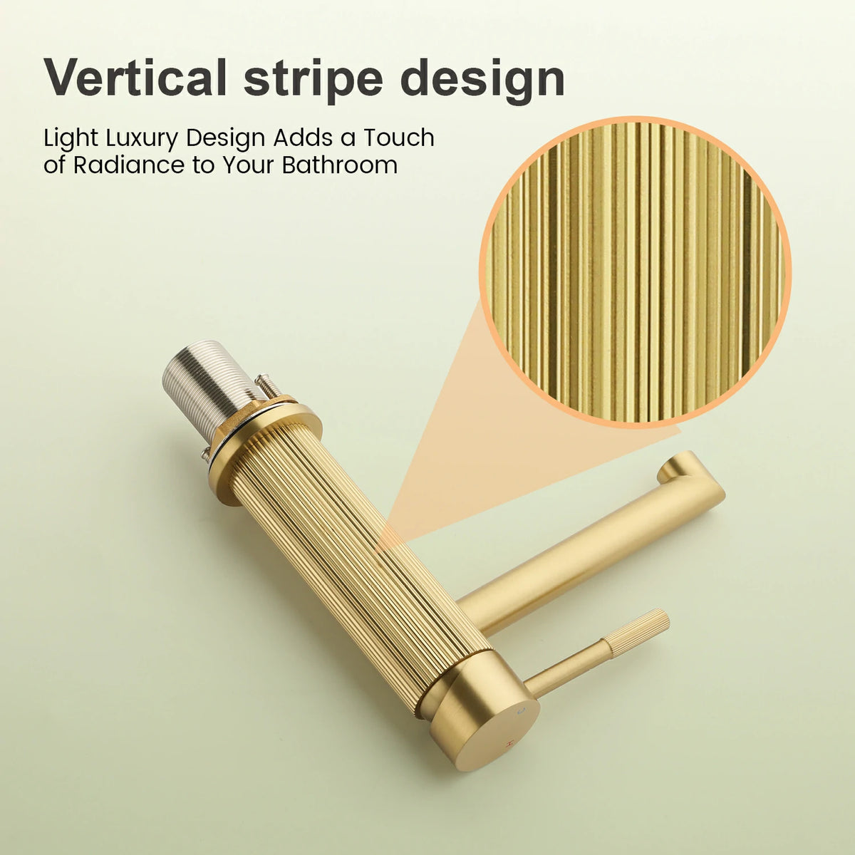 Textured Single-Handle Single-Hole Bathroom Faucet with Drain in Brushed Gold/Brushed Nickel/Matte Black