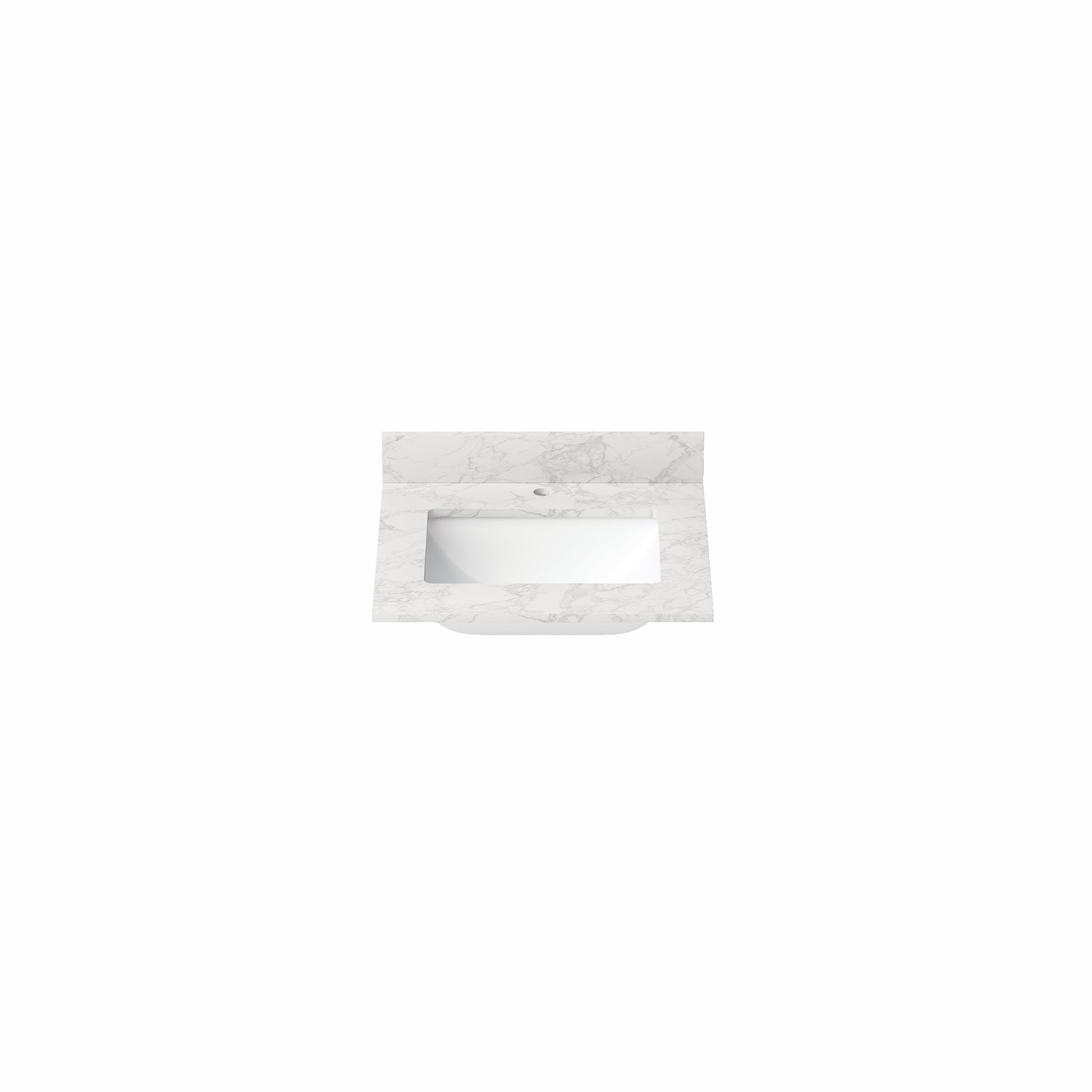 24" Freestanding Single Sink Bathroom Vanity with Solid Wood Frame & Engineered Stone Top