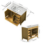 42"/55"/60"/72"/84" Warm Oak Freestanding Bathroom Vanity with Solid Wood Construction