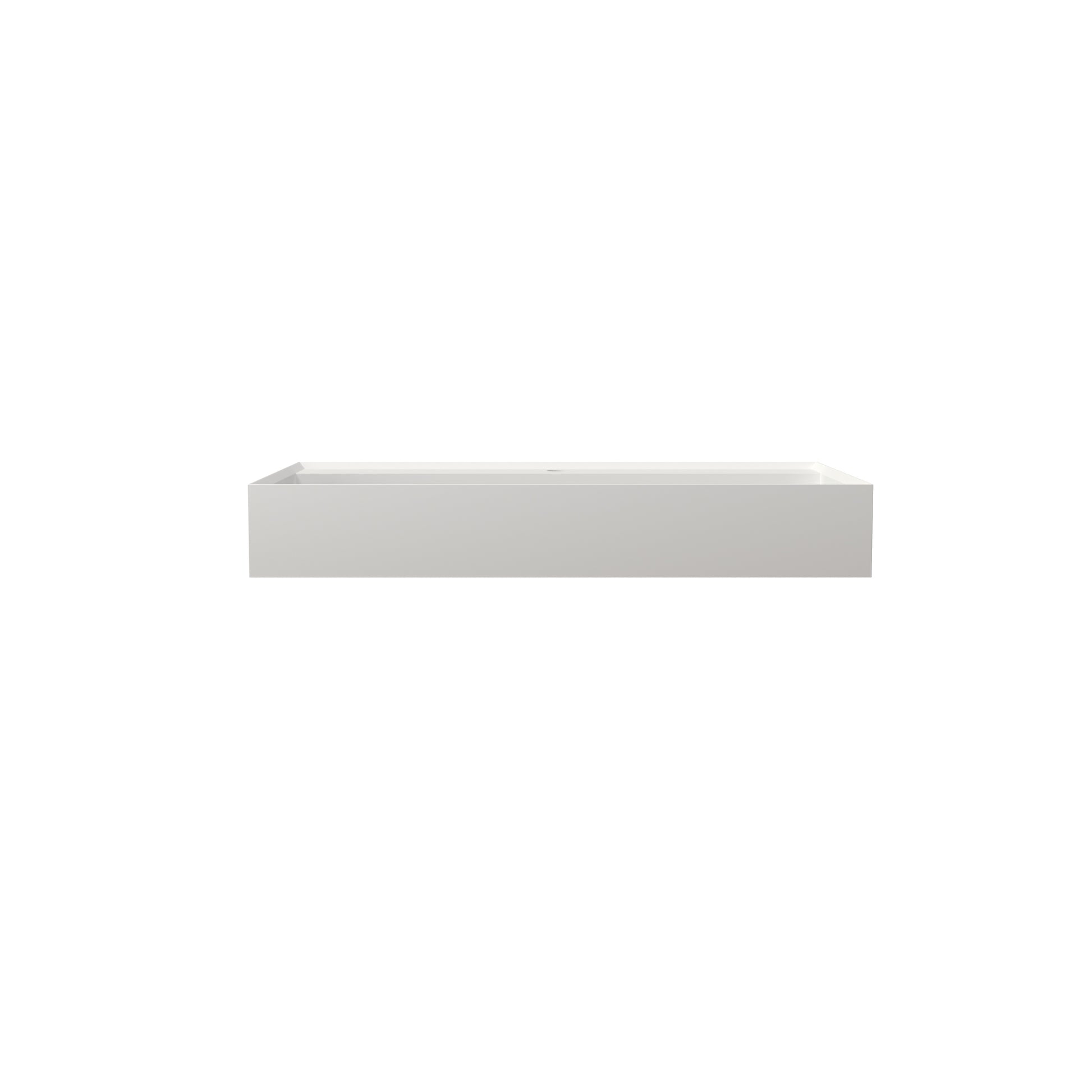 Matte White Wall-Mount Bathroom Sink with Single Faucet Hole