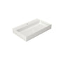 Matte White Wall-Mount Bathroom Sink with Single Faucet Hole