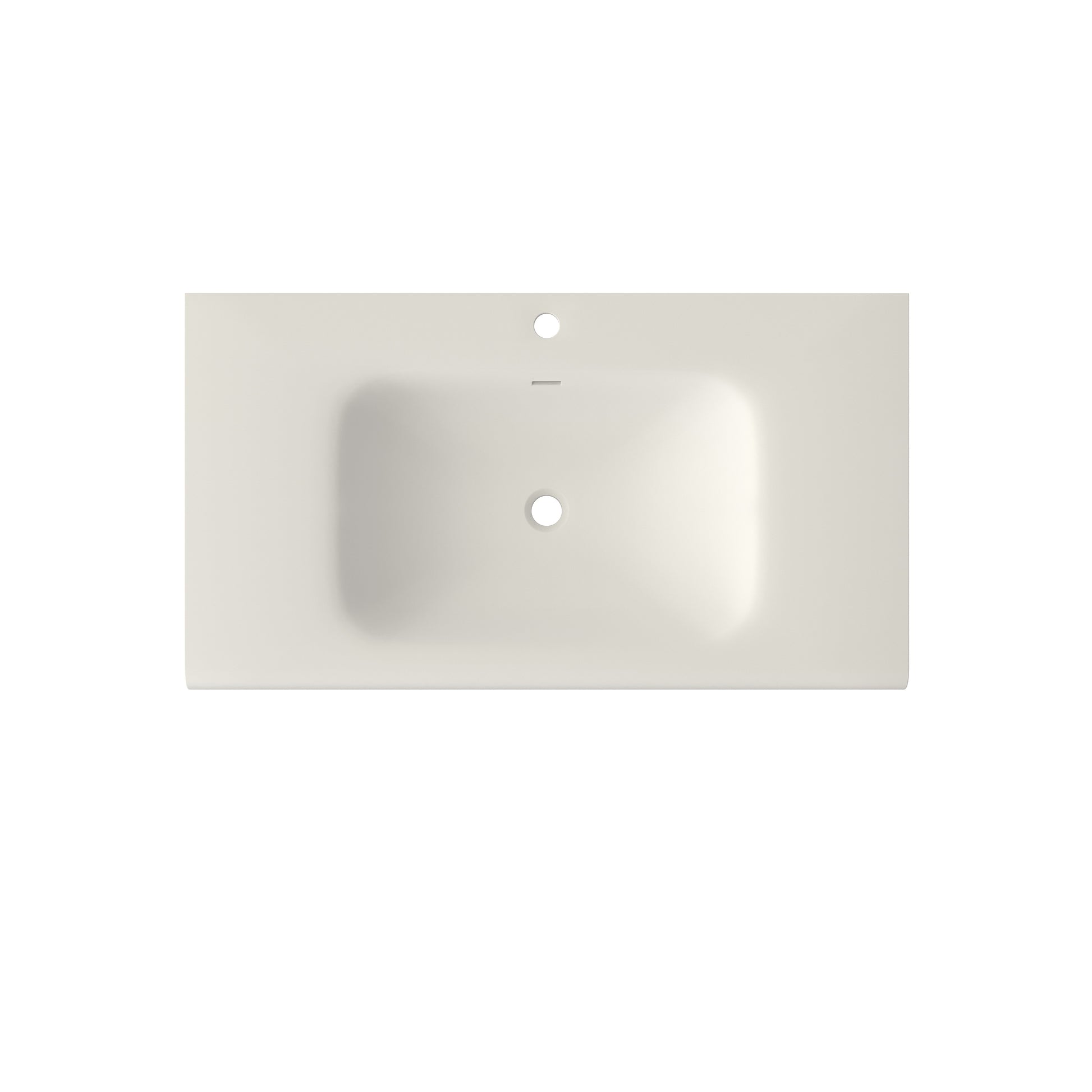 39.37-inch Wall-Mount Solid Surface Bathroom Sink in Matte White