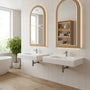 39.37" Wall-Mount Solid Surface Bathroom Sink in Matte White