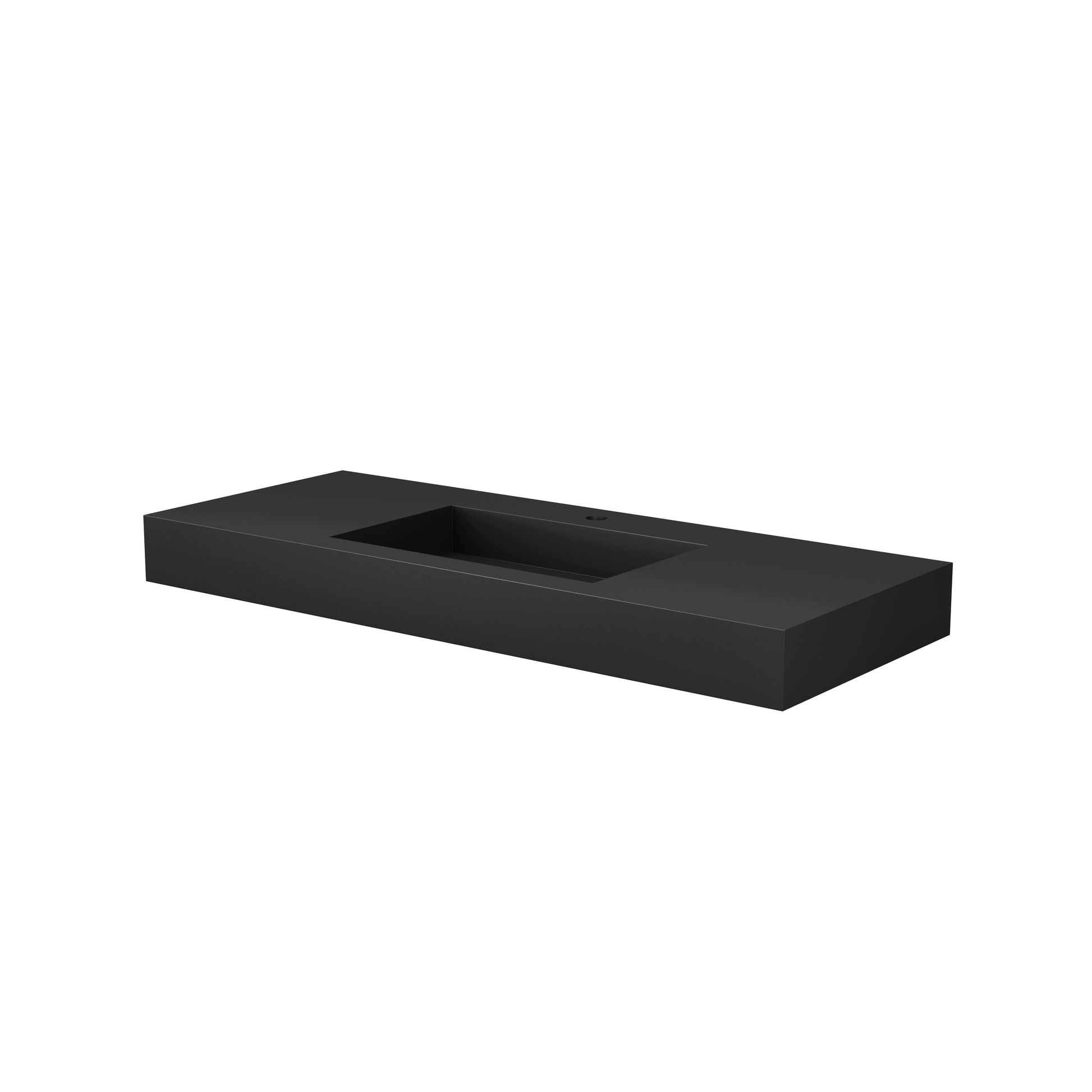 Modern Wall-Mount Bathroom Sink with Single Faucet Hole, Matte Black, Matte Grey