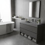 47.24" Wall-Mount Bathroom Sink with Single Faucet Hole, Matte Black, Matte Grey