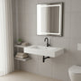 29.5" Solid Surface Wall-Mount Bathroom Sink with Backsplash
