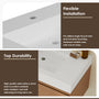 35" Solid Surface Wall Mounted Basin Sink in Matte White