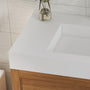 35" Solid Surface Wall Mounted Basin Sink in Matte White