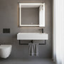 18" Wall-Mounted Solid Surface Basin Sink with Black Bracket