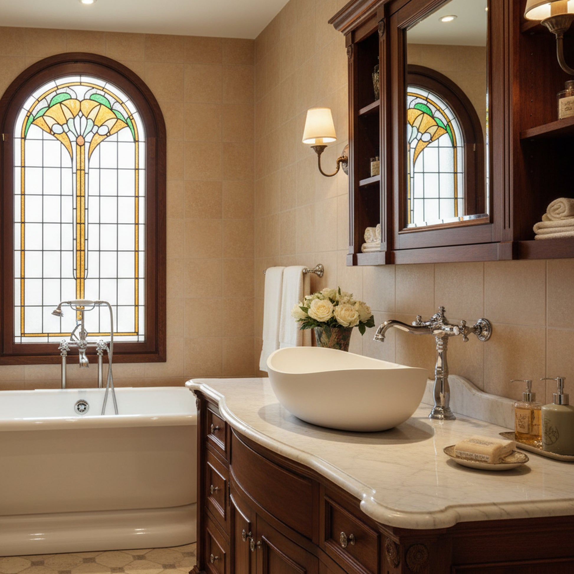 24" Solid Surface Vessel Sink Oval Shape Bathroom Sink