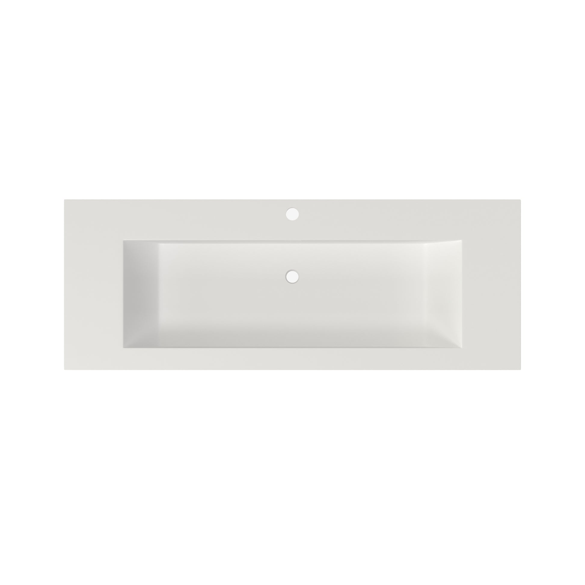 48 in. Solid Surface Wall-Mounted Basin Sink with Single Faucet Hole
