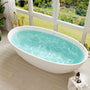 CasaSolid 55"/61"/65"/71" Solid Surface Matte White Freestanding Soaking Bath Tubs - Monaco