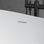 63" Matte White Solid Surface Stone Freestanding Soaking Tub with Wave-Edge Design