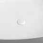63" Matte White Solid Surface Stone Freestanding Soaking Tub with Wave-Edge Design