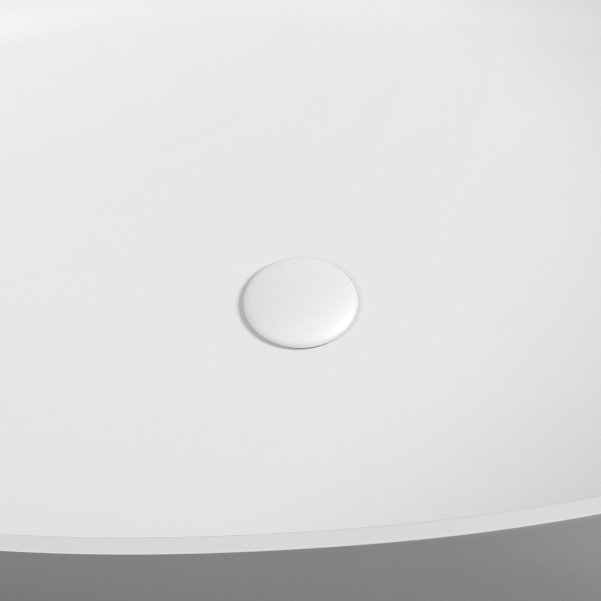 63" Matte White Solid Surface Stone Freestanding Soaking Tub with Wave-Edge Design