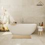 67" Solid Surface Freestanding Bathtub, Stone Resin Freestanding Tubs with Overflow and Drain, Matte White