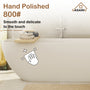67" Solid Surface Freestanding Bathtub, Stone Resin Freestanding Tubs with Overflow and Drain, Matte White
