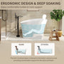 51" Matte White Solid Surface Freestanding Bathtub with Integrated Seat