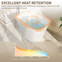 51" Matte White Solid Surface Freestanding Bathtub with Integrated Seat