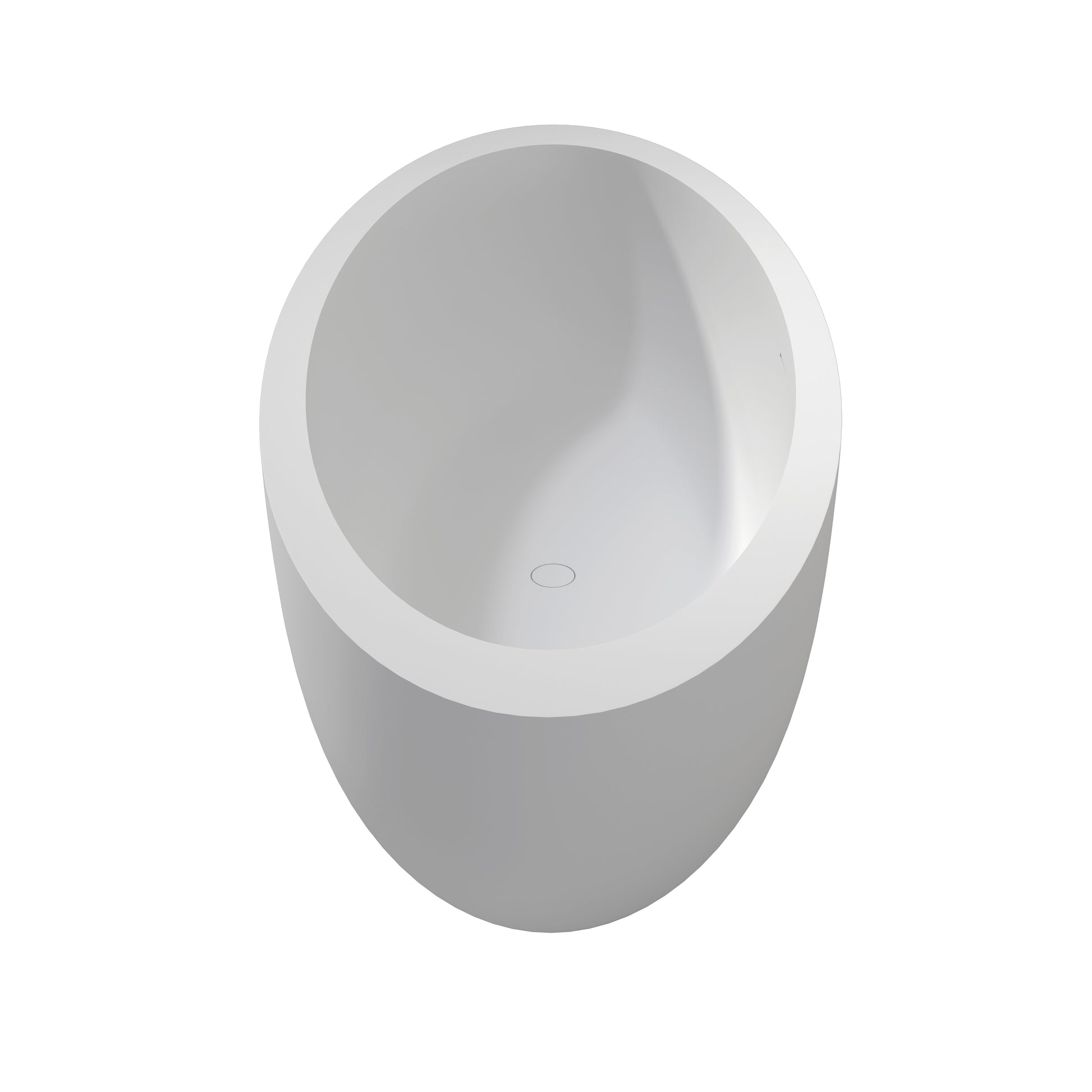73" Matte White Solid Surface Freestanding Bathtub with Thick Rim Design