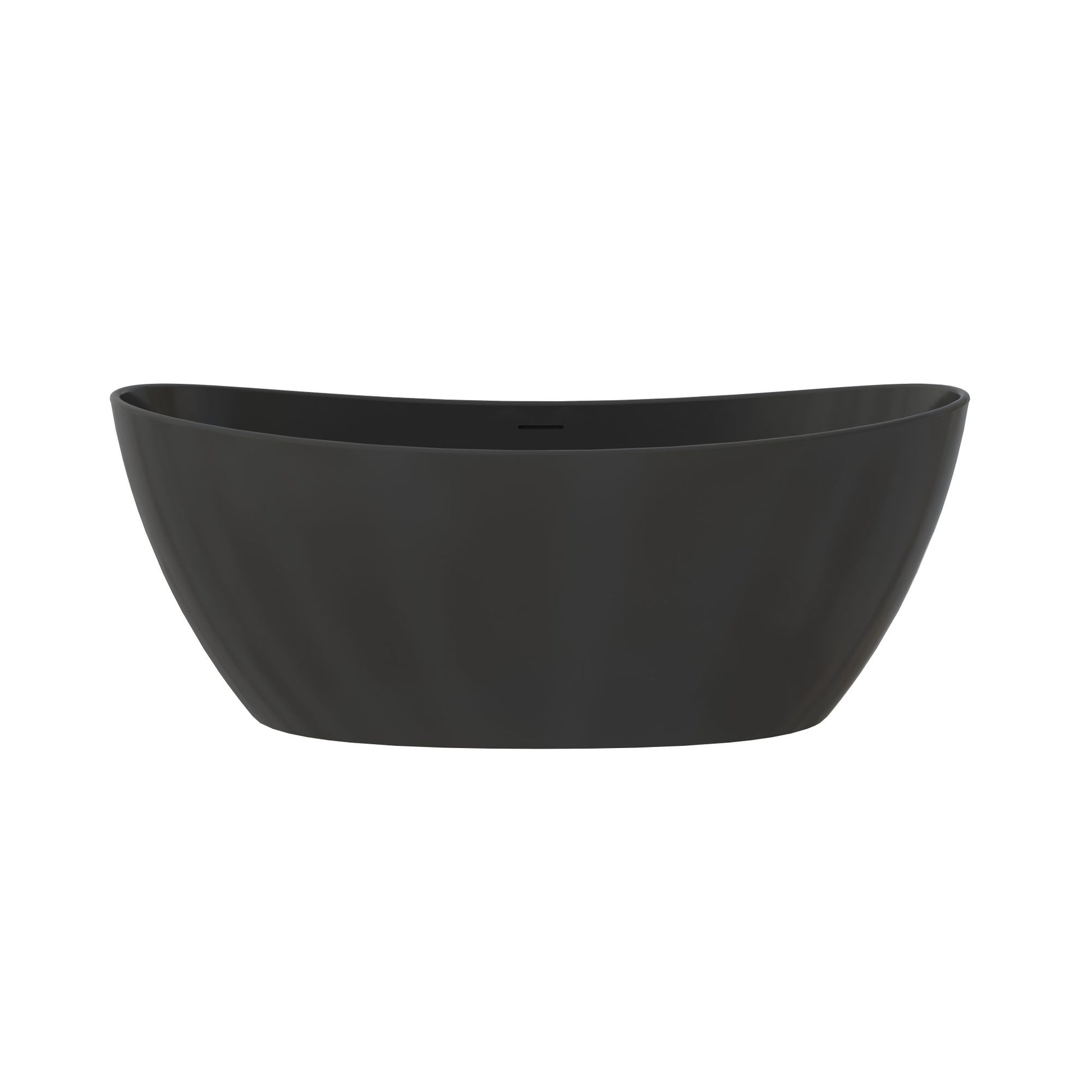65" Solid Surface Freestanding Double Slipper Soaking Tub with Drain and Overflow