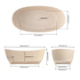 65" Double-Ended Freestanding Solid Surface Bathtub with Modern Cream-Style Soaking