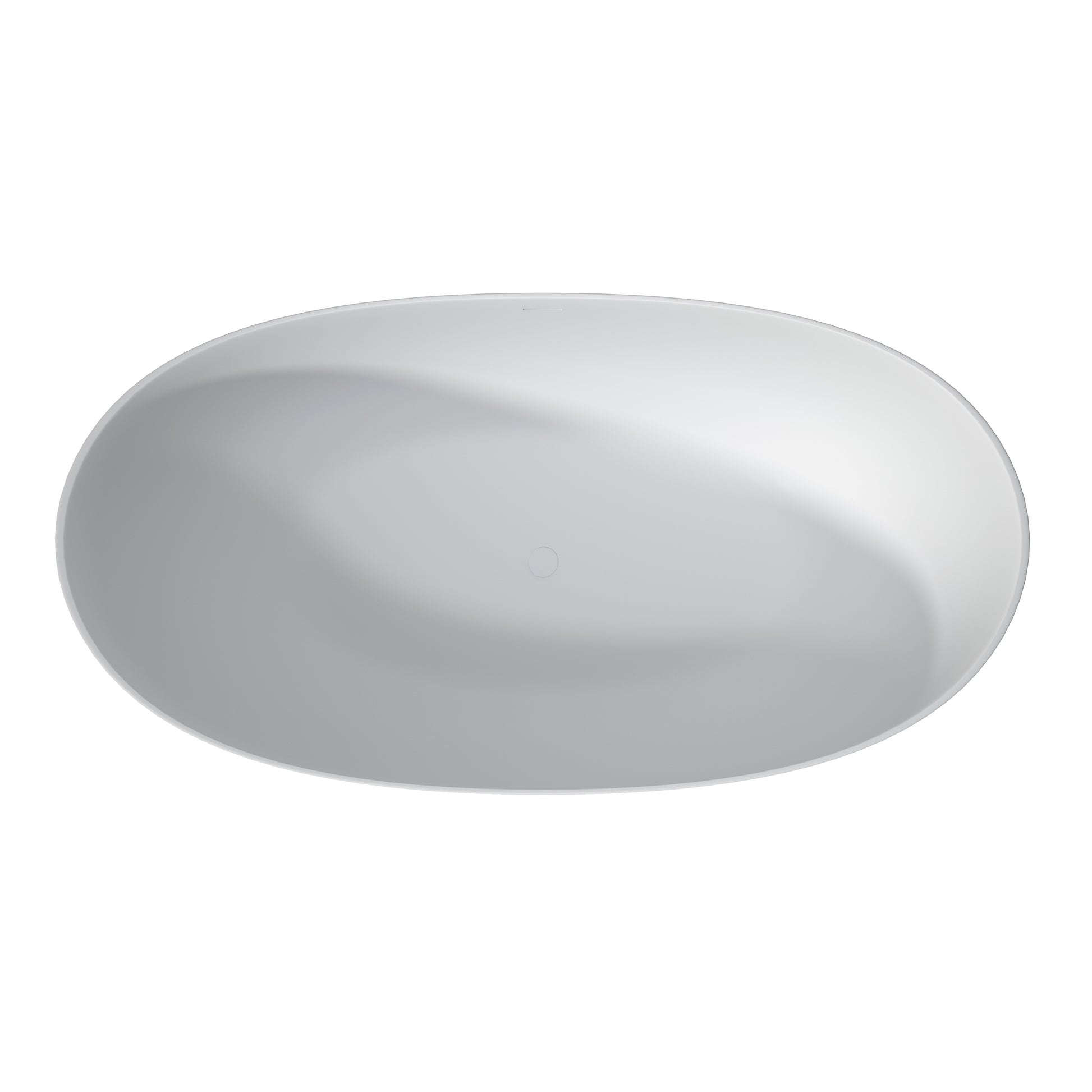 65" Solid Surface Freestanding Double Slipper Soaking Tub with Drain and Overflow