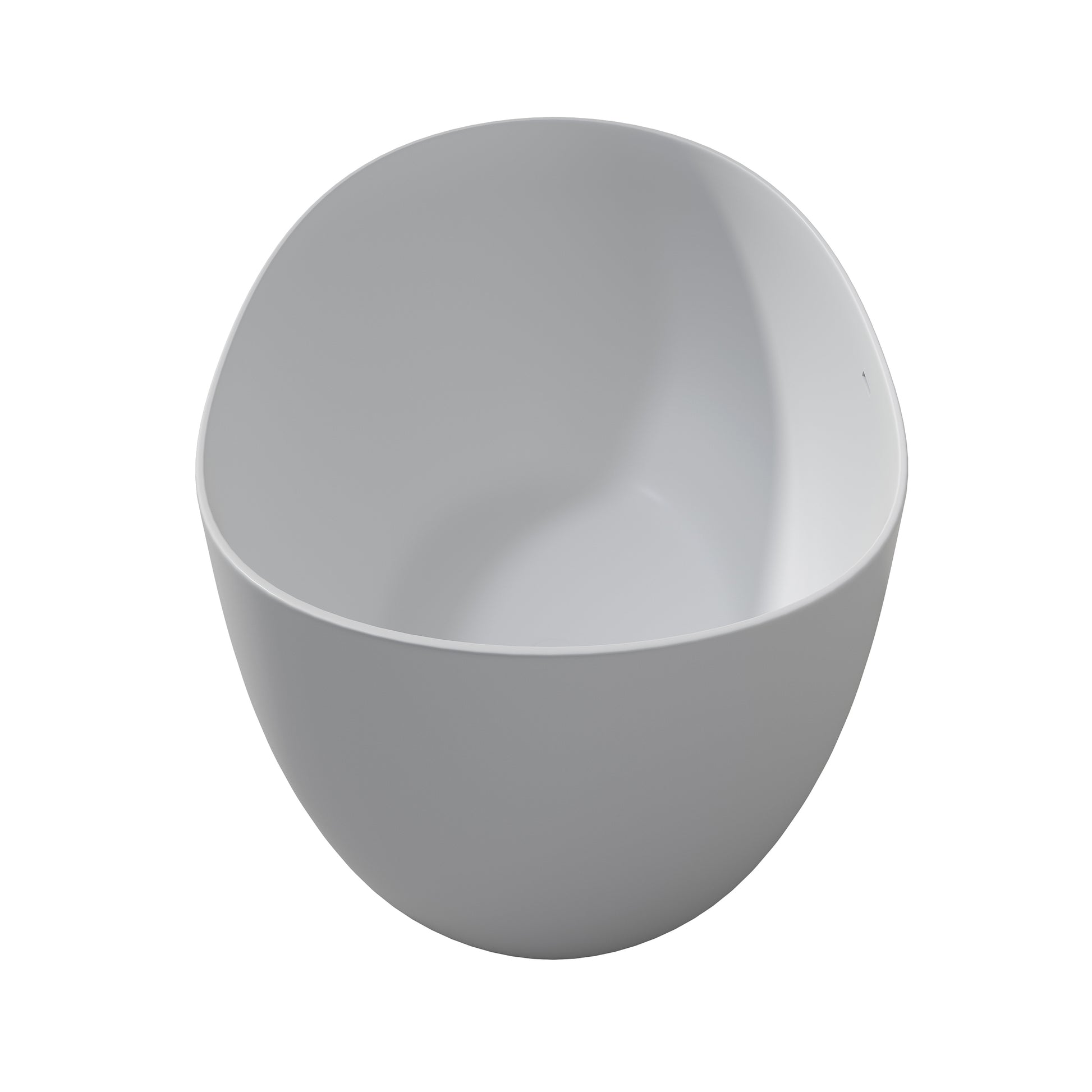 65" Solid Surface Freestanding Double Slipper Soaking Tub with Drain and Overflow