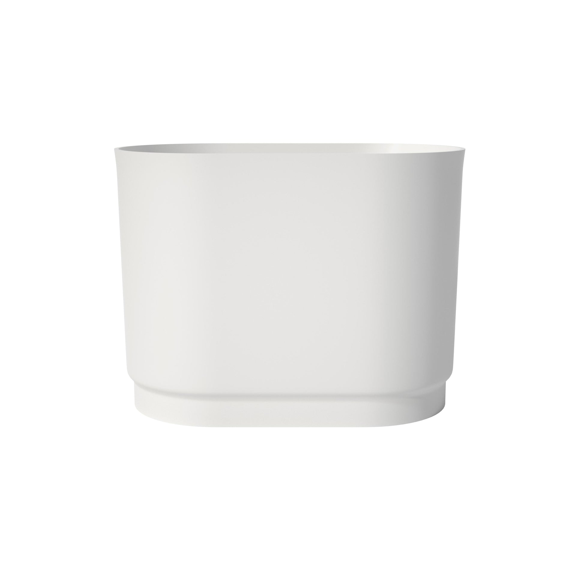 39" Small Freestanding Oval Solid Surface Soaking Bathtub with Built-In Seat - Tangent
