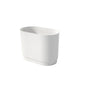 39" Small Freestanding Oval Solid Surface Soaking Bathtub with Built-In Seat