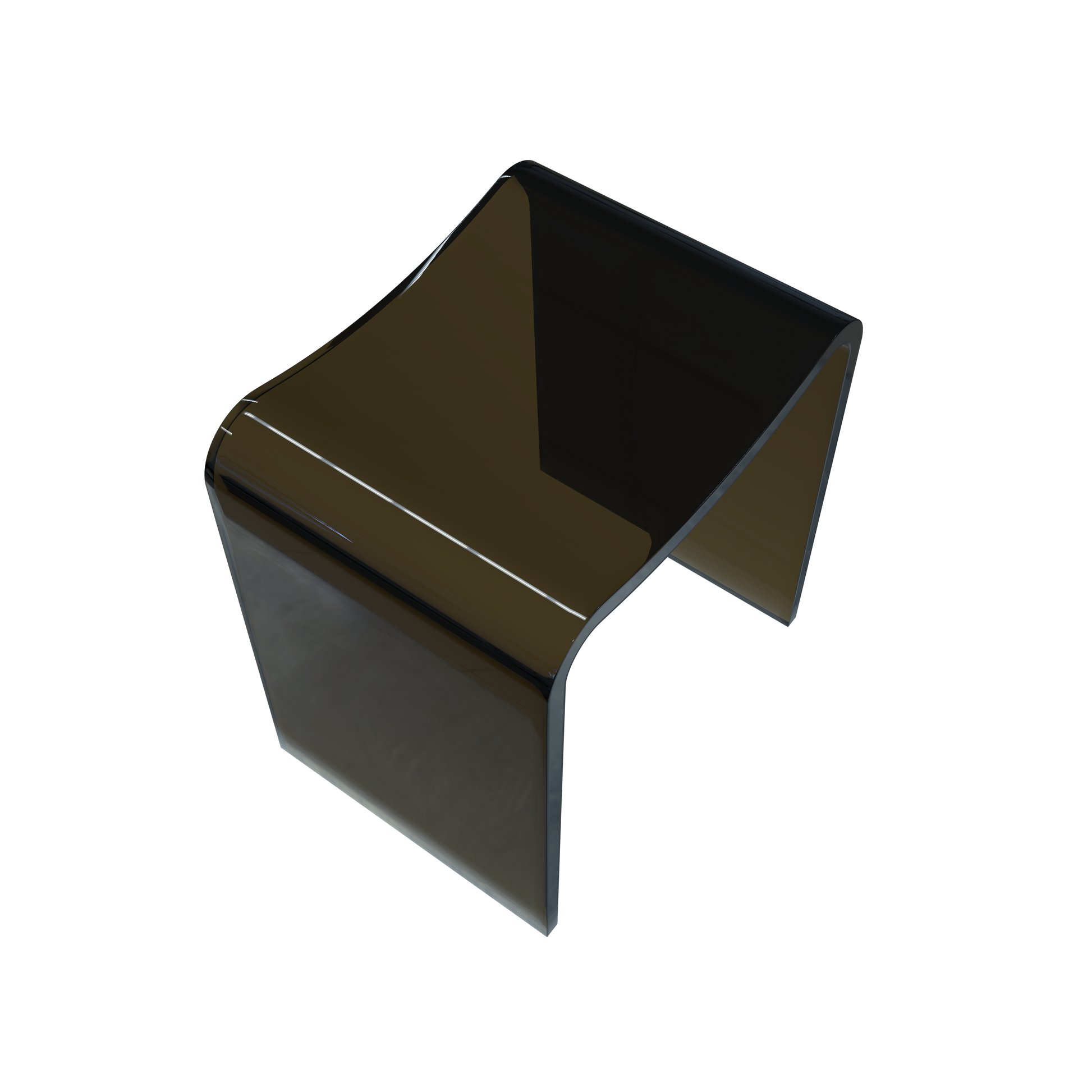 Resin Stone Freestanding Shower Stool with Gently Curved Seat