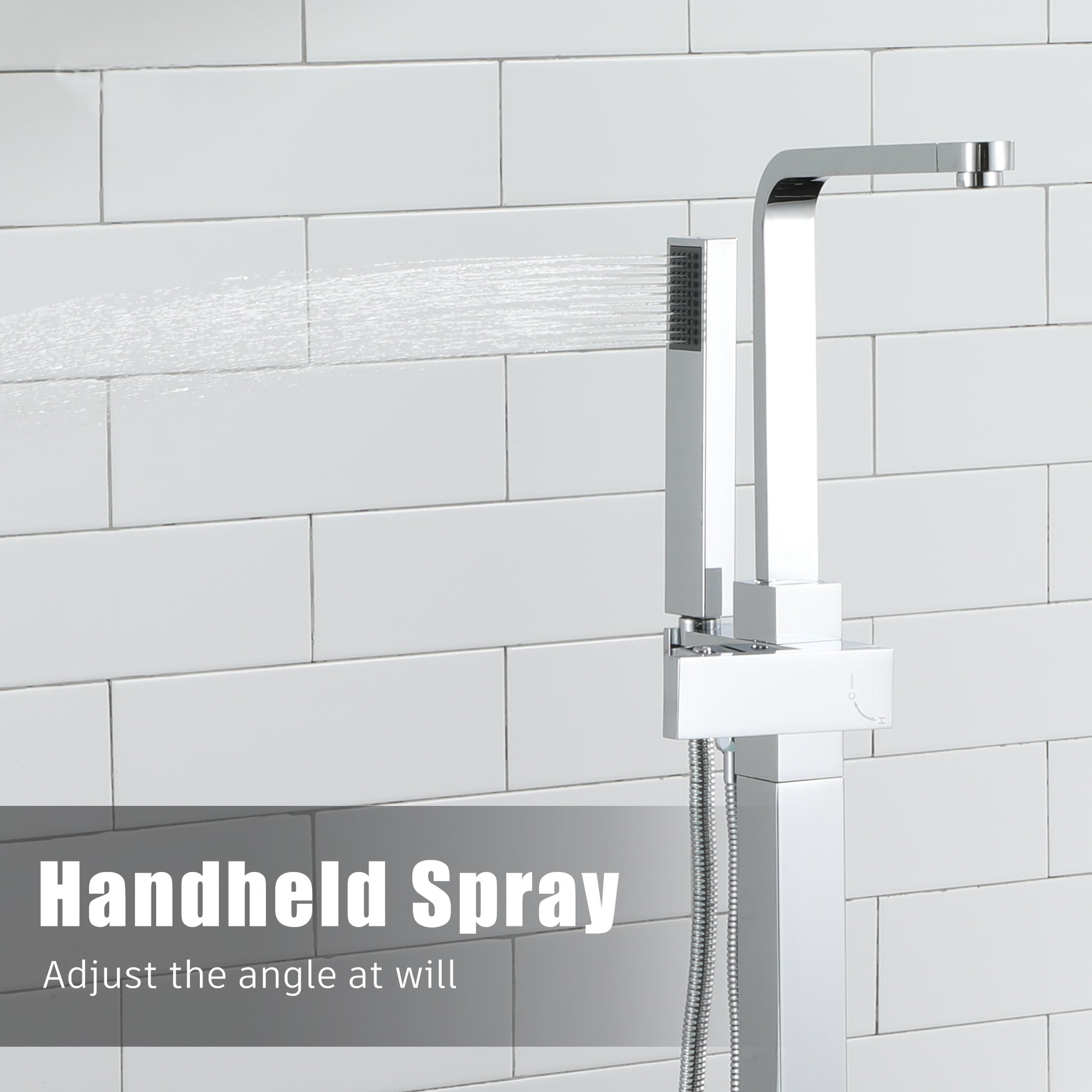 Free Standing Tub Filler  Bathtub Faucet with Hand Held Shower