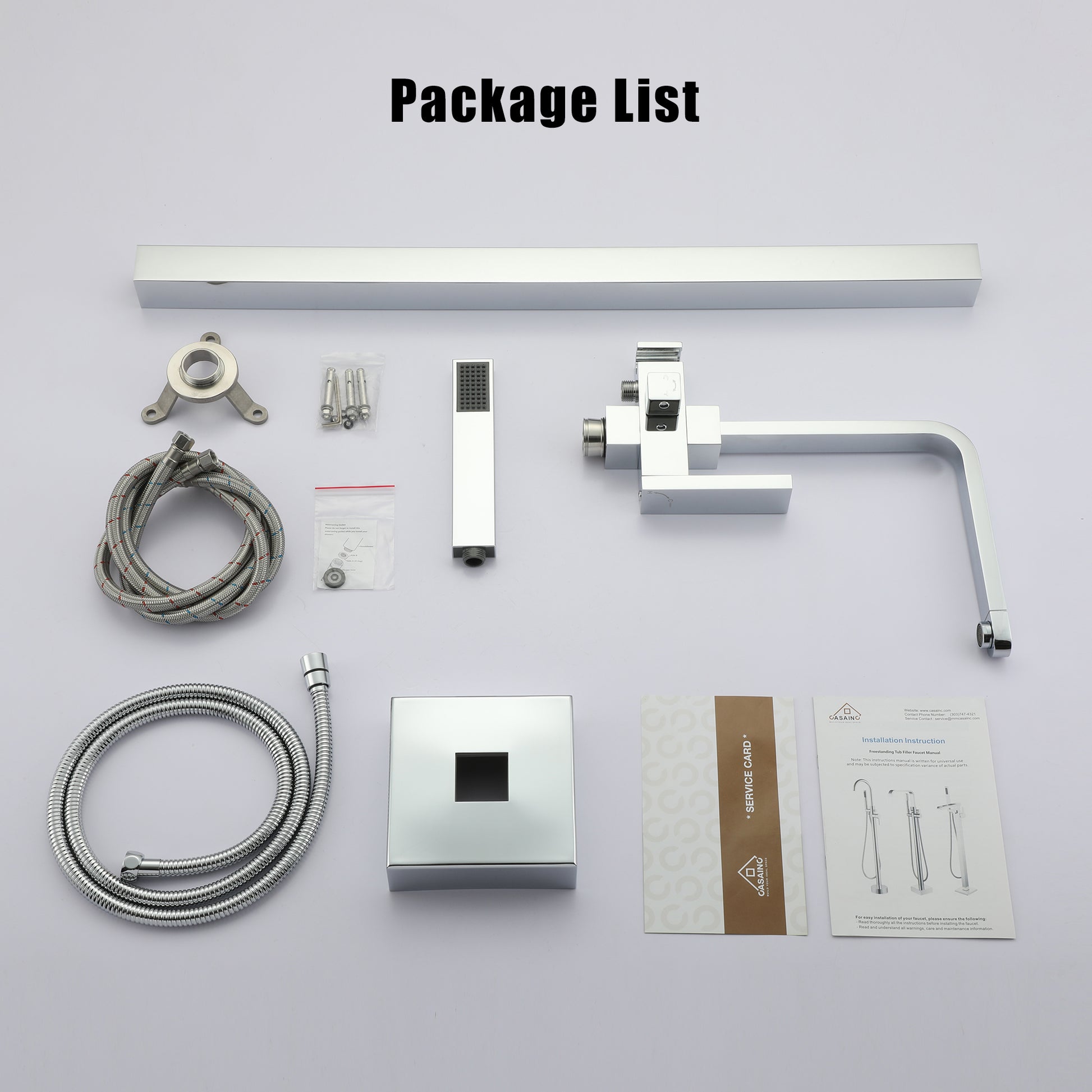 Free Standing Tub Filler  Bathtub Faucet with Hand Held Shower