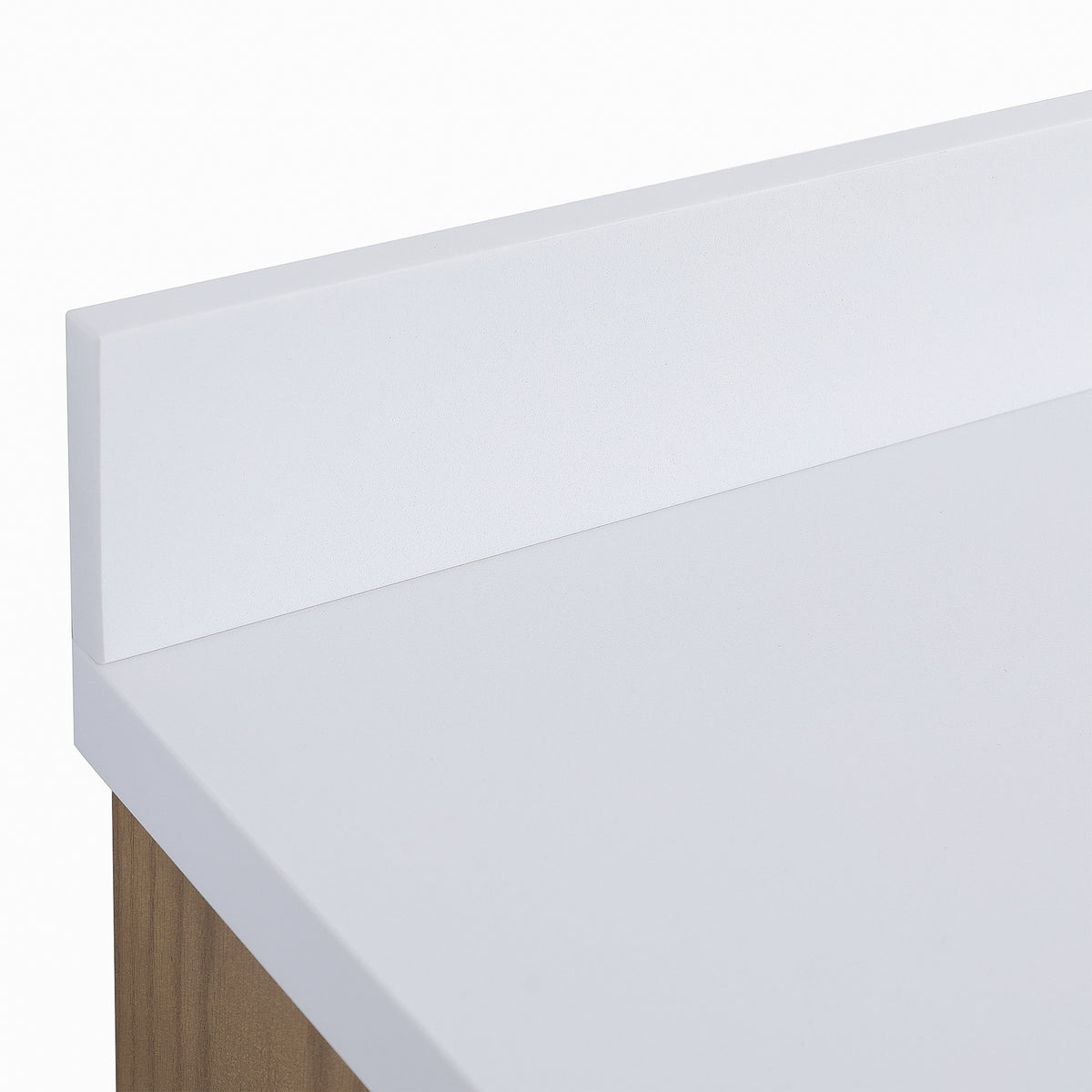 Fully Assembled 36''/48"/60"  Light Coffee Freestanding Single Sink Bathroom Vanity with Solid Wood Construction and Engineered White Top